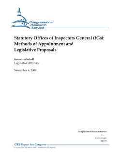 Statutory Offices of Inspectors General (IGs)