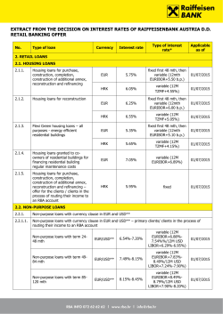 extract from the decision on interest rates of raiffeisenbank