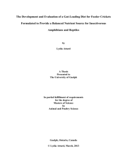 the development and evaluation of a gut-loading diet
