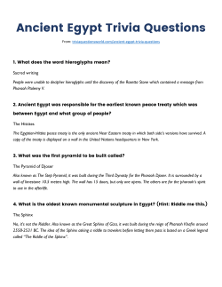 Ancient Egypt Trivia Questions