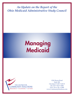 Managing Medicaid - The Center for Community Solutions