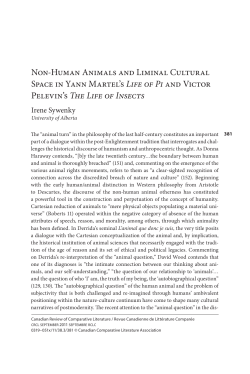 Non-Human Animals and Liminal Cultural Space in Yann Martel`s