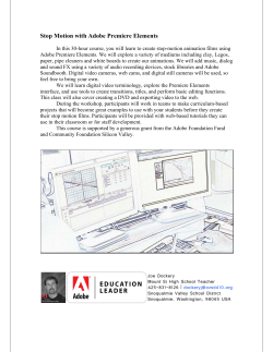 Stop Motion with Adobe Premiere Elements