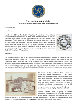 The History of the NAFD - National Association of Funeral Directors