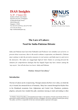 The Lure of Lahore : Need for India