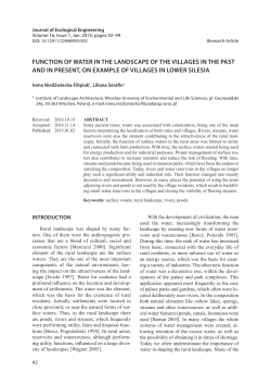 FUNCTION OF WATER IN THE LANDSCAPE OF THE VILLAGES IN