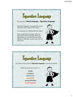 11/15/2011 1 The opposite of literal language is