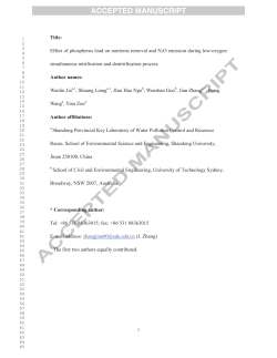 Effect of phosphorus load on nutrients removal and N2O emission