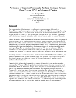 Persistence of Excessive Peroxyacetic Acid and Hydrogen Peroxide