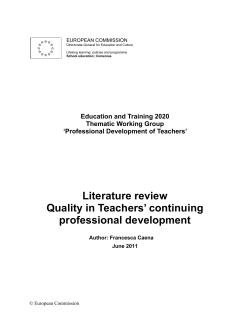 Teachers` continuing professional development