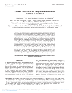 Gastrin, cholecystokinin and gastrointestinal tract functions in