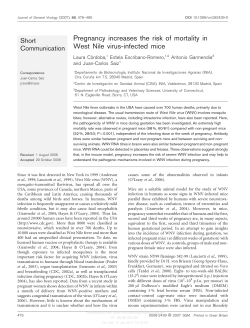Pregnancy increases the risk of mortality in West Nile virus