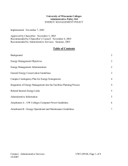 Energy Management Policy - University of Wisconsin Colleges