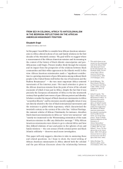 From Sex in Colonial Africa to Anticolonialism in the Bedroom