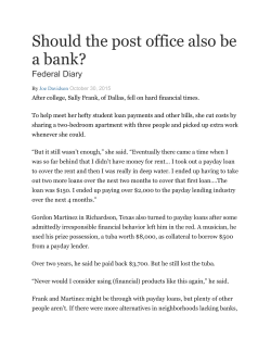 Should the post office also be a bank?