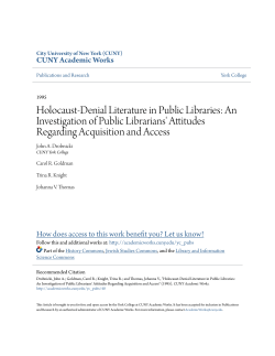 Holocaust-Denial Literature in Public Libraries: An Investigation of