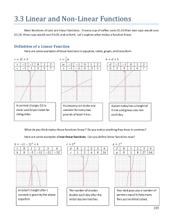 3.3 Linear and Non-Linear Functions