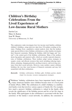 how low-income rural families celebrate children`s birthdays
