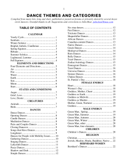 dance themes and categories