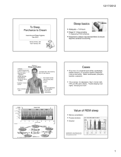 Sleep basics Cases Value of REM sleep