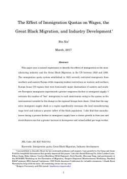Immigration Quotas and US Manufacturing: The Effect of