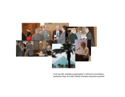 From top left, workshop participants in informal conversation