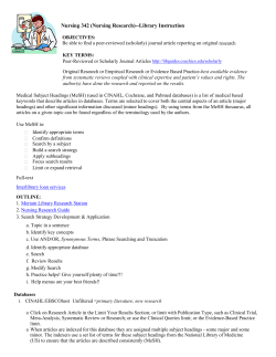 Nursing 342 (Nursing Research)--Library Instruction