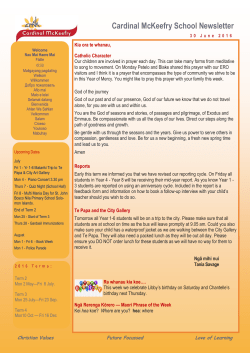 30 June 2016 Newsletter