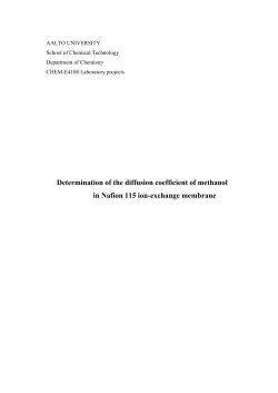 Determination of the diffusion coefficient of methanol