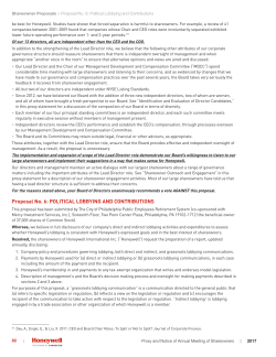 Proposal No. 6: POLITICAL LOBBYING AND CONTRIBUTIONS