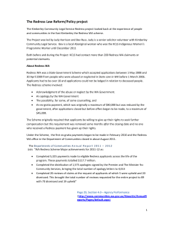 The Redress Law Reform/Policy project