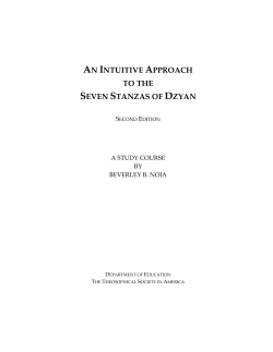 An Intuitive Approach to the Seven Stanzas of Dzyan