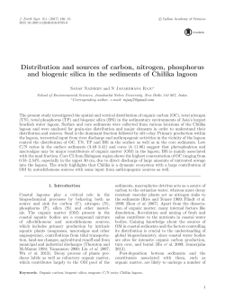 Distribution and sources of carbon, nitrogen, phosphorus and