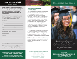 Congregational Matching Grant Form