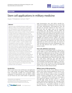 Stem cell applications in military medicine | SpringerLink