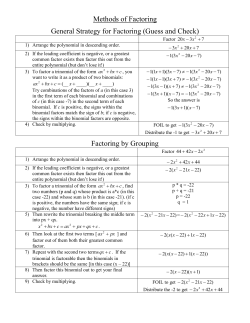 General Factoring Handout