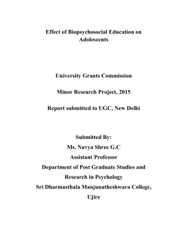 Effect of Biopsychosocial Education on Adolescents