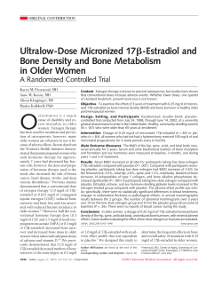 Ultralow-Dose Micronized 17ß-Estradiol and Bone Density