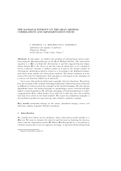 THE MAXIMUM ENTROPY ON THE MEAN METHOD