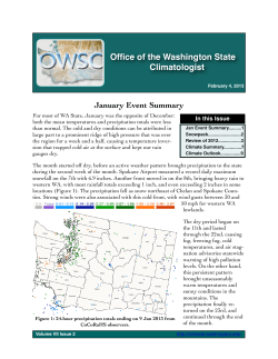February - the Office of the Washington State Climatologist