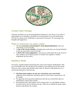Group Leader Package What we need from you
