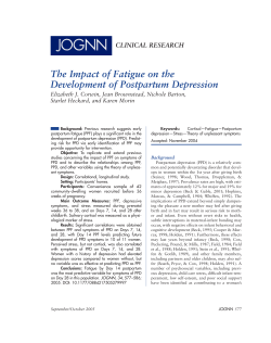 The Impact of Fatigue on the Development of Postpartum Depression