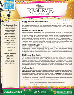 December 2015 Newsletter