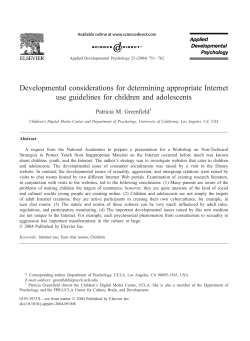 Developmental considerations for determining appropriate Internet