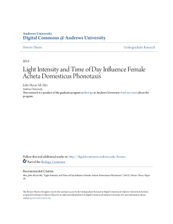 Light Intensity and Time of Day Influence Female Acheta