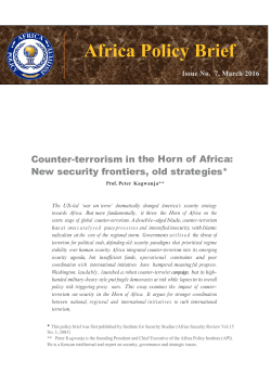 Counter Terrorism in the Horn of Africa - Tafiti Center