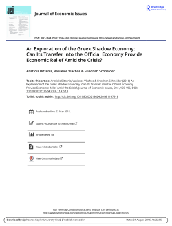 An Exploration of the Greek Shadow Economy: Can Its Transfer into