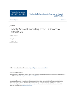 Catholic School Counseling: From Guidance to Pastoral Care