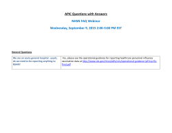 APIC Questions with Answers NHSN FAQ Webinar Wednesday