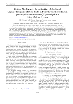Optical Nonlinearity Investigation of the Novel Organic